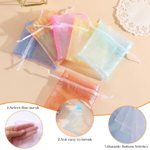 MISSJOJIAY 100Pcs Organza Bags Gift Bags, Senior Gift Bags, 4 x 6 Inch Drawstring Gift Bags, for Festival, Party, Bathroom Soaps, Pouches Gift Bags. (multicolor)