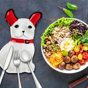 Dog Spoon Rest For Stove Top Spoon Holder For Kitchen Counter Puppy Cooking Spoon Rest White Ceramic Utensil Rest