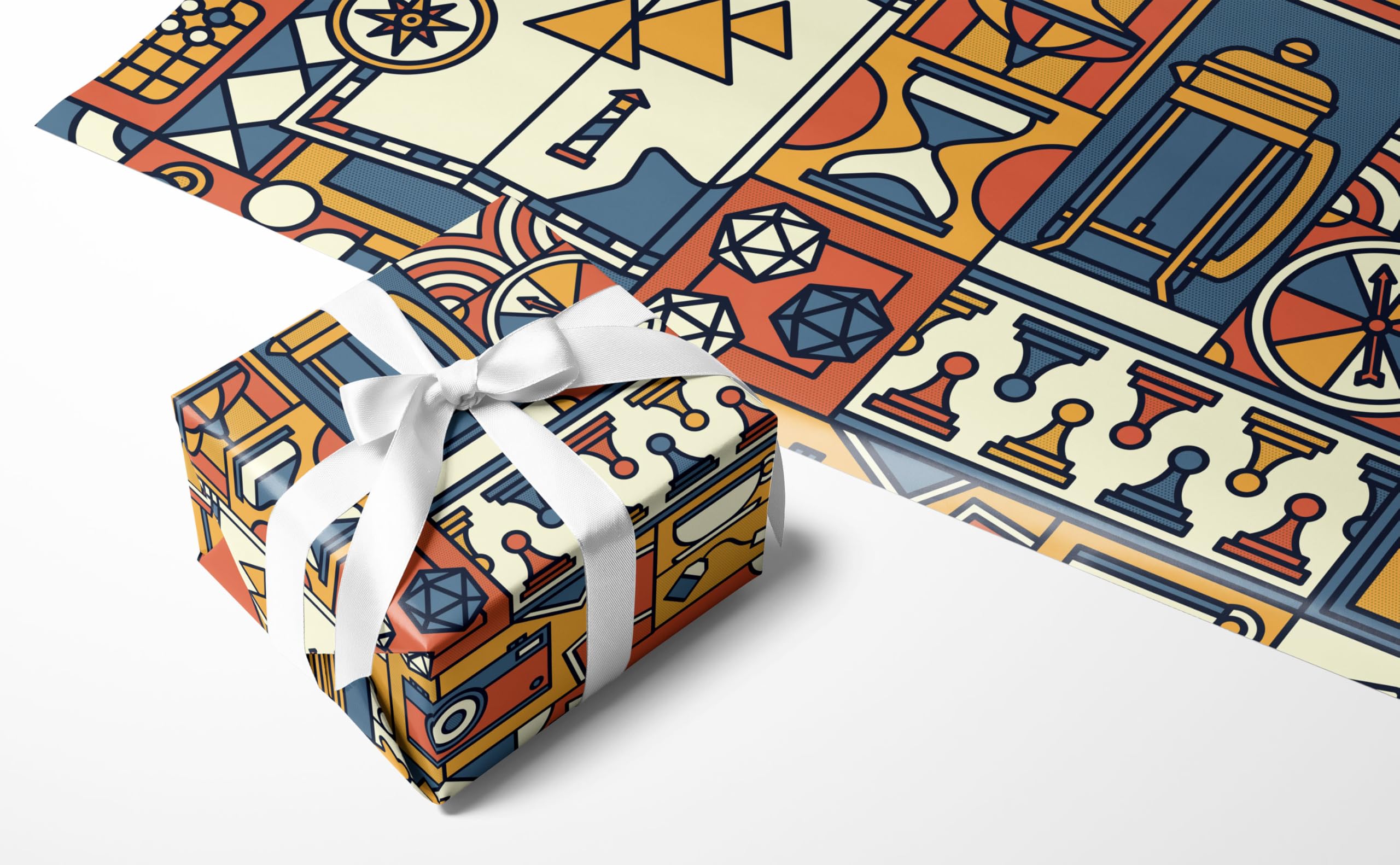 Stellar Factory Board Game and Amusement Pattern Wrapping Paper - 17 inches x 20 feet