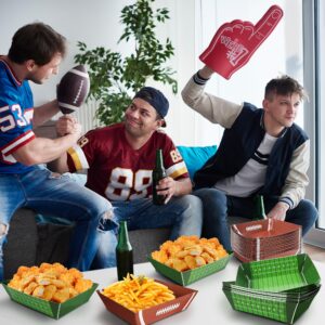 Sawowkuya 36Pcs Football Party Supplies Food Boats Paper Disposable Serving Trays Bowls for Birthday Sport Game