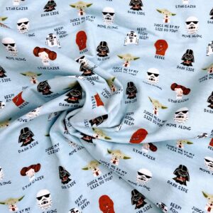 Star Wars Sayings and Characters Flannel Fabric by The Yard