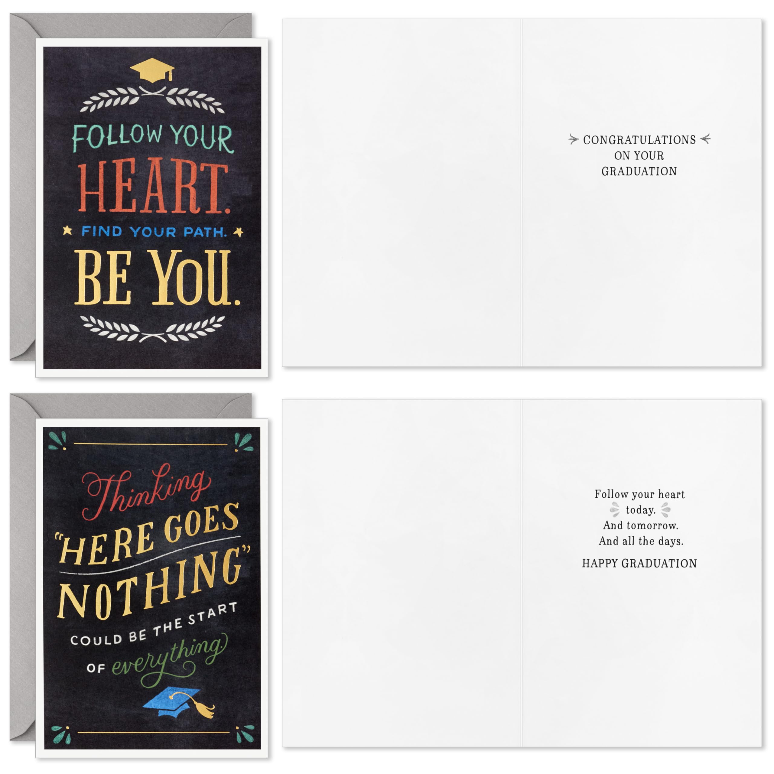 Hallmark Graduation Card Assortment (16 Cards with Envelopes) Inspirational Quotes