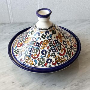 ARTKISH Hand Painted Moroccan Ceramic Tagine Cooking Pot Cookware for Cook and Serving - Pottery Tajin Dishware Perfect Housewarming Gift. (35cm = 14 inch)