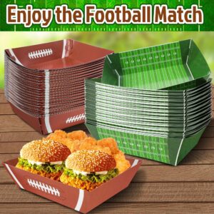 Sawowkuya 36Pcs Football Party Supplies Food Boats Paper Disposable Serving Trays Bowls for Birthday Sport Game