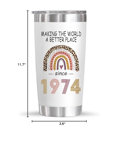 AYERMOYO 50th Birthday Gifts for Her,50th Birthday Gifts for Women,50th Birthday Gifts,50 Year Old Gifts for Women for FriendMomSister-1974 Tumblers