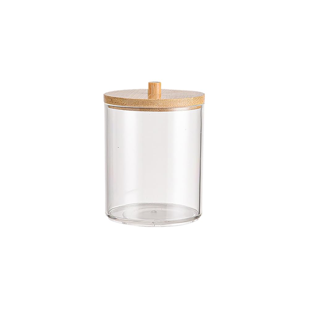 UUYYEO Clear Acrylic Cotton Pad Holder Cotton Swab Dispenser Jar Canister Cotton Rounds Case Vanity Countertop Organizer Jar Cotton Ball Storage Container with Lid