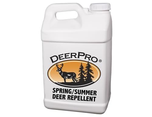 DeerPro Spring/Summer Animal Repellent - 2.5 Gallon Concentrate. Makes 20 Gallons of Solution | Easy to Use Deer Repellent Spray | Provides Plant Protection