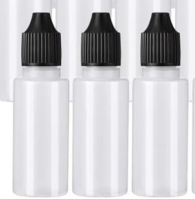 Caribbean Coastal Delights 1/2 oz (15ml) LDPE Plastic Thin Tip Dropper Bottles, Small Empty Squeeze Dropper Bottles - Solvents, Essential Oils, Eye drops, Saline, Arts and Crafts -BPA Free -pack of 3