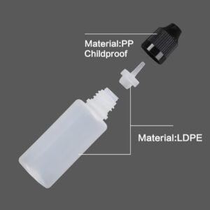 Caribbean Coastal Delights 1/2 oz (15ml) LDPE Plastic Thin Tip Dropper Bottles, Small Empty Squeeze Dropper Bottles - Solvents, Essential Oils, Eye drops, Saline, Arts and Crafts -BPA Free -pack of 5