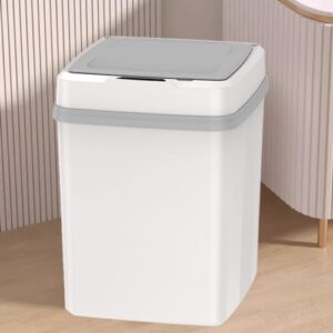 Bathroom Smart Touchless Trash Can with Lid Rechargeable 12L Automatic Motion Sensor Rubbish Can Electric Small Garbage Bin for Kitchen, Office, Toilet, Bedroom, RV (Single Mode Blue)