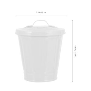 Luxshiny Creative Tabletop Trash Can Lid Waste Bin Desk Office Bathroom Bedroom Multifunctional Pot Design