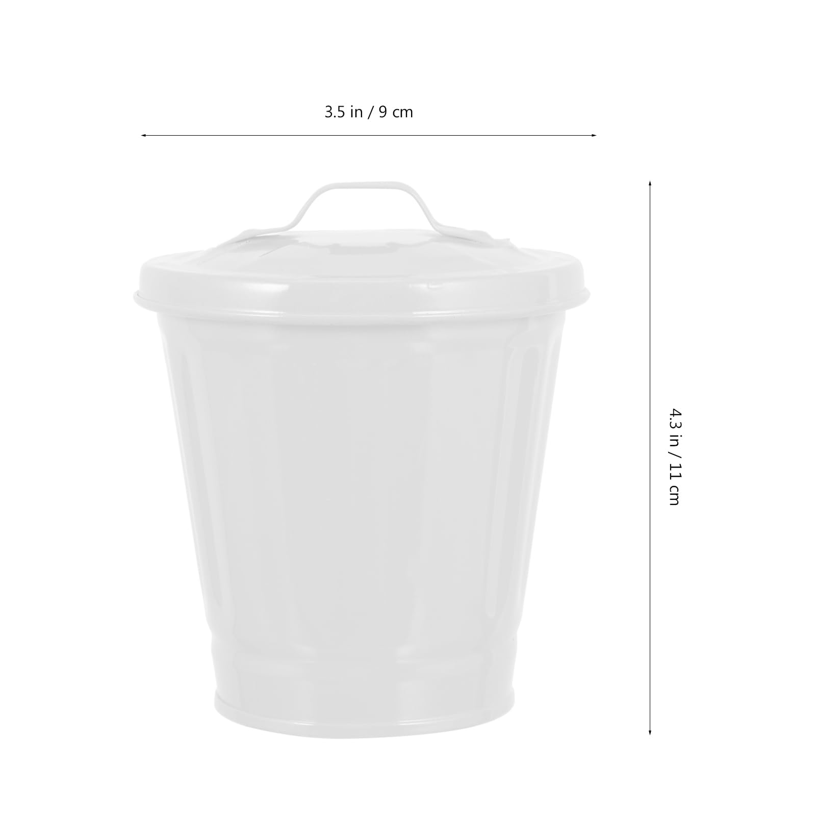 Luxshiny Creative Tabletop Trash Can Lid Waste Bin Desk Office Bathroom Bedroom Multifunctional Pot Design