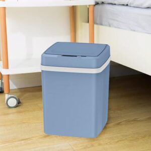 Bathroom Smart Touchless Trash Can with Lid Rechargeable 12L Automatic Motion Sensor Rubbish Can Electric Small Garbage Bin for Kitchen, Office, Toilet, Bedroom, RV (Single Mode Blue)