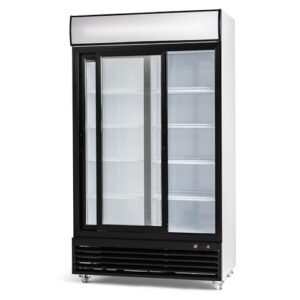 New Procool Refrigeration Double SLIDING Door Upright Display Beverage Cooler Merchandiser; 35 Cubic Ft., 45" Wide