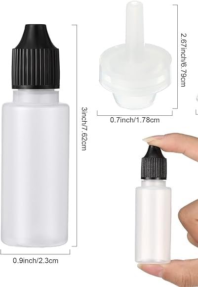 Caribbean Coastal Delights 1/2 oz (15ml) LDPE Plastic Thin Tip Dropper Bottles, Small Empty Squeeze Dropper Bottles - Solvents, Essential Oils, Eye drops, Saline, Arts and Crafts -BPA Free -pack of 5