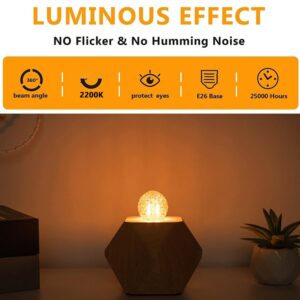 Dimmwat Mini G40 E26 Low Watt LED Decor Light Bulbs 1W Night Light Bulbs 10 Watt Small Edison Bulb 2200K Warm White Amber Glass Bulbs for Bedroom Lawn Patio,100 Lumens, 2Pack