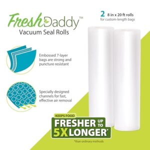 Presto 09510 FreshDaddy Vacuum Seal Rolls for Custom-Length Bags