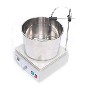 10L Thermostatic Magnetic Stirrer Digital Heating Lab Mixer Lab Thermostat 0-1400Rpm Heat-Gathering Magnetic Stirrer Water Oil Bath 400℃ Thermostat Tool with Hot Plate