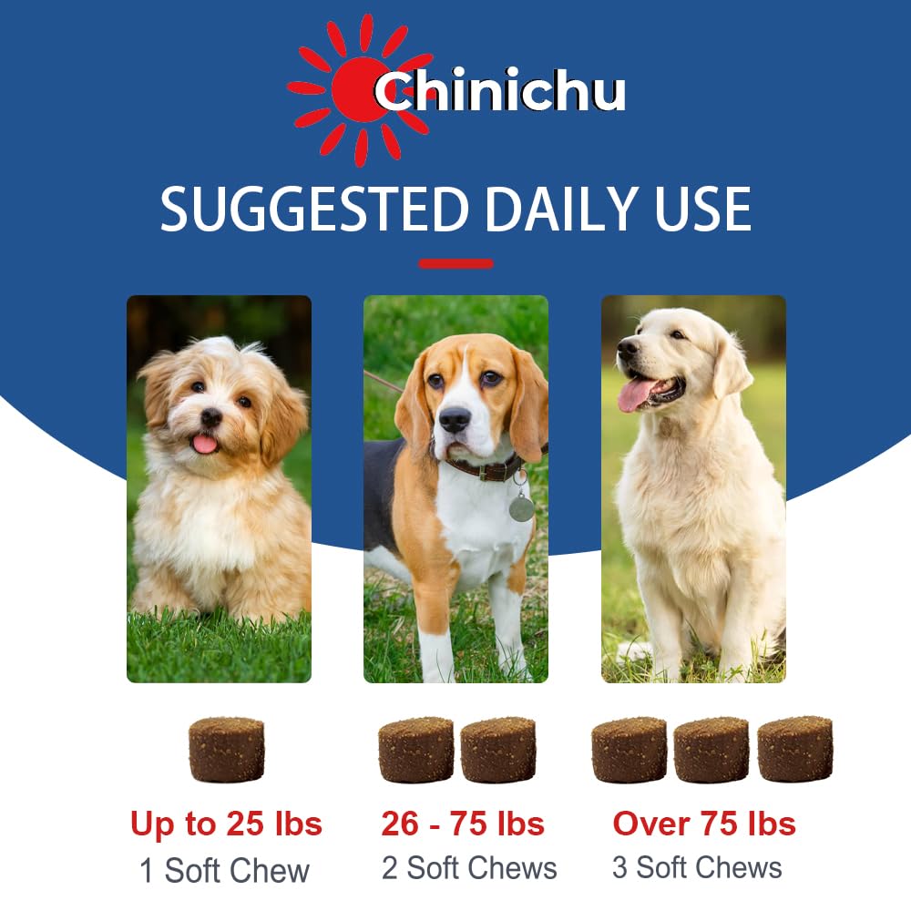 Chinichu Probiotics for Dogs - Digestive Enzymes for Gut Flora, Digestive Health, Diarrhea & Bowel Support - Dog Supplement Soft Chew for Pet Immune System - Clinically Studied DE111 - Duck Flavor