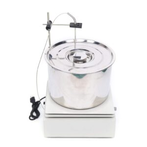 10L Thermostatic Magnetic Stirrer Digital Heating Lab Mixer Lab Thermostat 0-1400Rpm Heat-Gathering Magnetic Stirrer Water Oil Bath 400℃ Thermostat Tool with Hot Plate