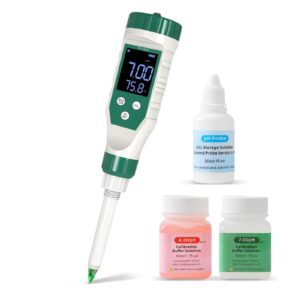 yewhick digital ph meter for food, food ph tester with high accuracy ph probe for sourdough and bread, food ph meter for canning, meat, cheese, solid samples and water, 0.01 resolution