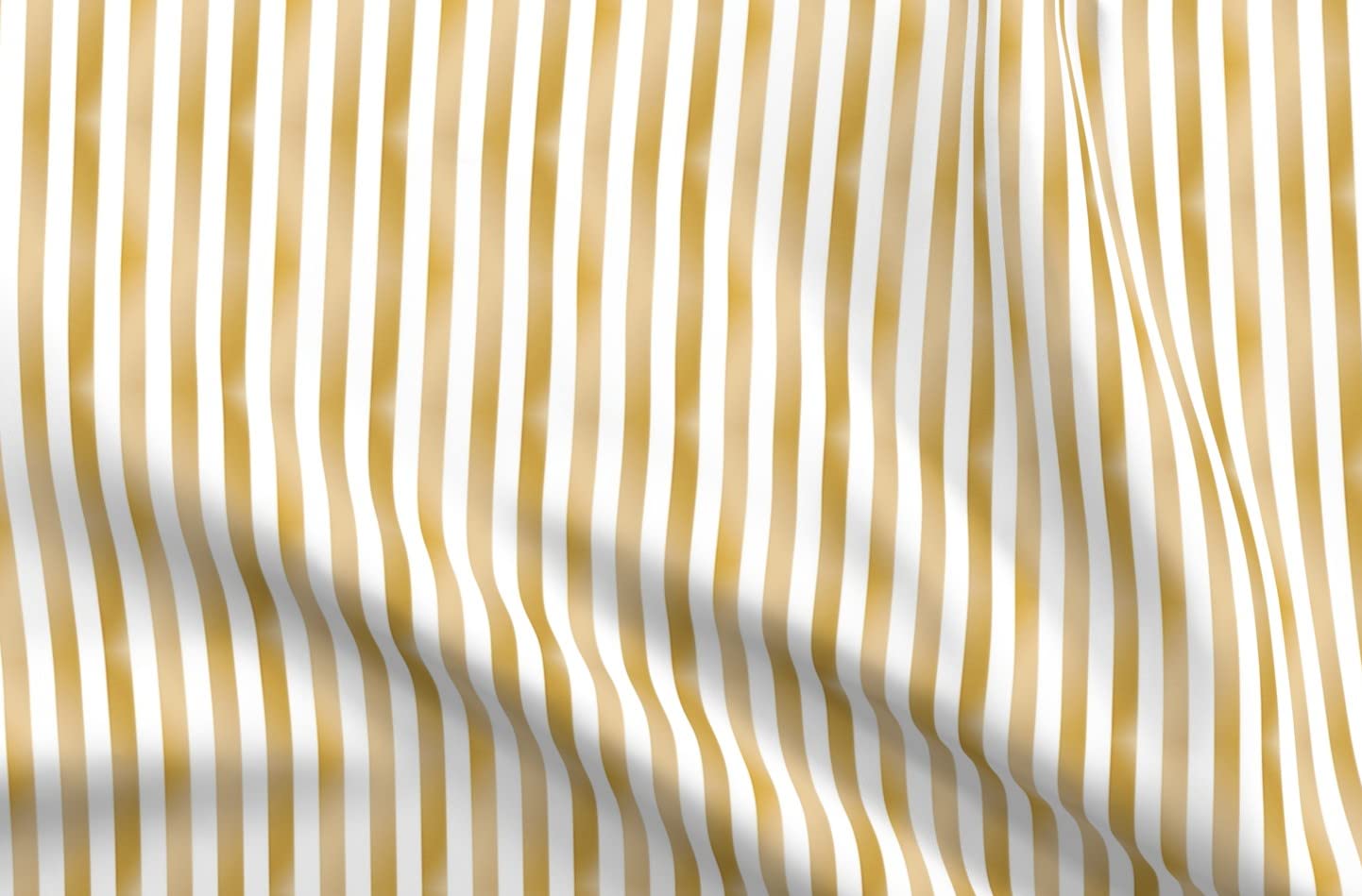 Spoonflower Fabric - Gold Stripe White Geometric Silver Golden Printed on Petal Signature Cotton Fabric by The Yard - Sewing Quilting Apparel Crafts Decor