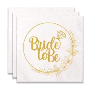 100 pack of bride to be disposable paper napkins for wedding party engagement bridal shower party table decorations