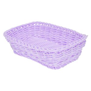 STOBAZA 1pc Purple Baskets Bins for Shelf Storage Organizing Woven Rope Basket for Living Room, Bedroom,Playroom