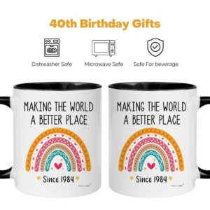 Vivulla68 40th Birthday Gifts Women Men, 1984 40th Birthday, 40 Year Old Birthday Gifts For Women Men, 40th Birthday Gift Ideas, Gifts For 40 Year Old Women,1984 Birthday Gift For Women, 40th Mug