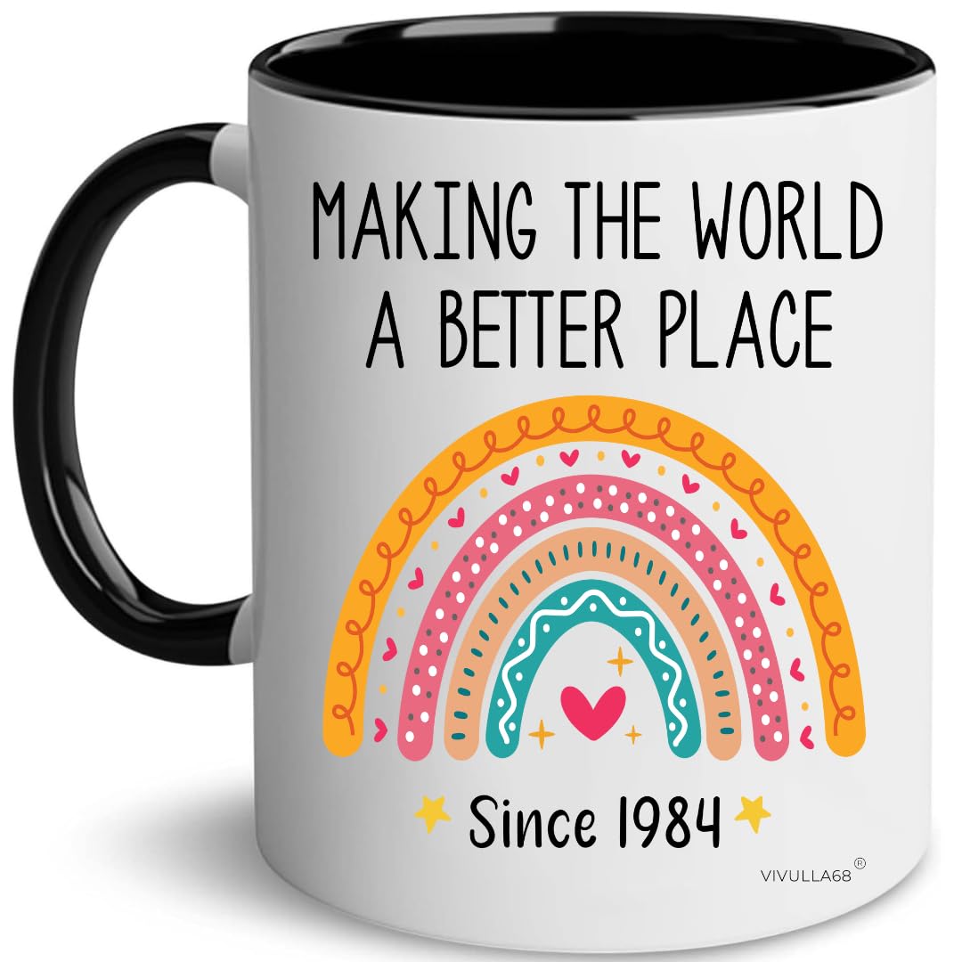 Vivulla68 40th Birthday Gifts Women Men, 1984 40th Birthday, 40 Year Old Birthday Gifts For Women Men, 40th Birthday Gift Ideas, Gifts For 40 Year Old Women,1984 Birthday Gift For Women, 40th Mug