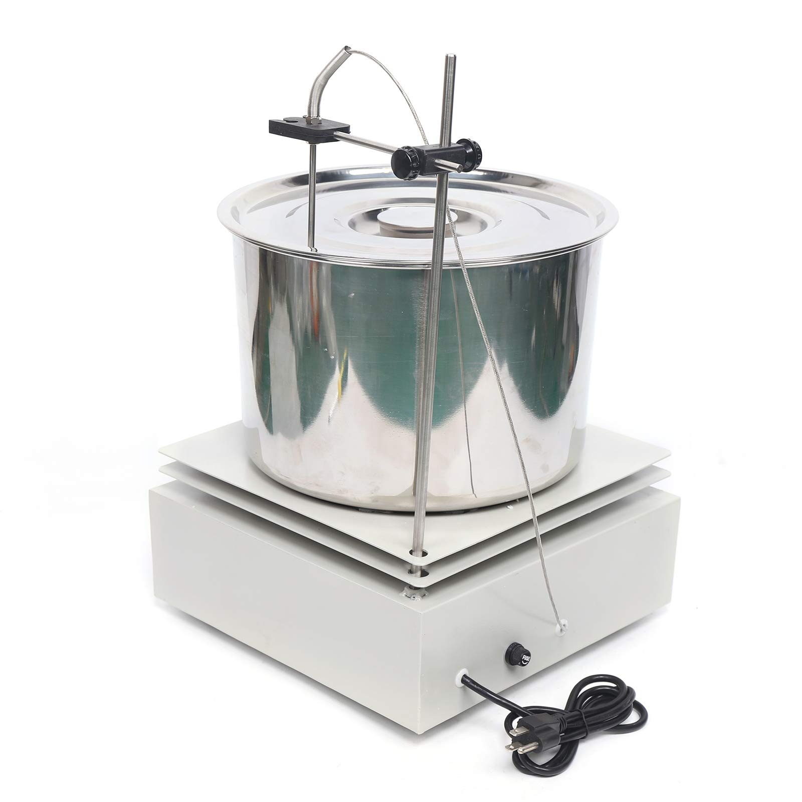 10L Thermostatic Magnetic Stirrer Digital Heating Lab Mixer Lab Thermostat 0-1400Rpm Heat-Gathering Magnetic Stirrer Water Oil Bath 400℃ Thermostat Tool with Hot Plate