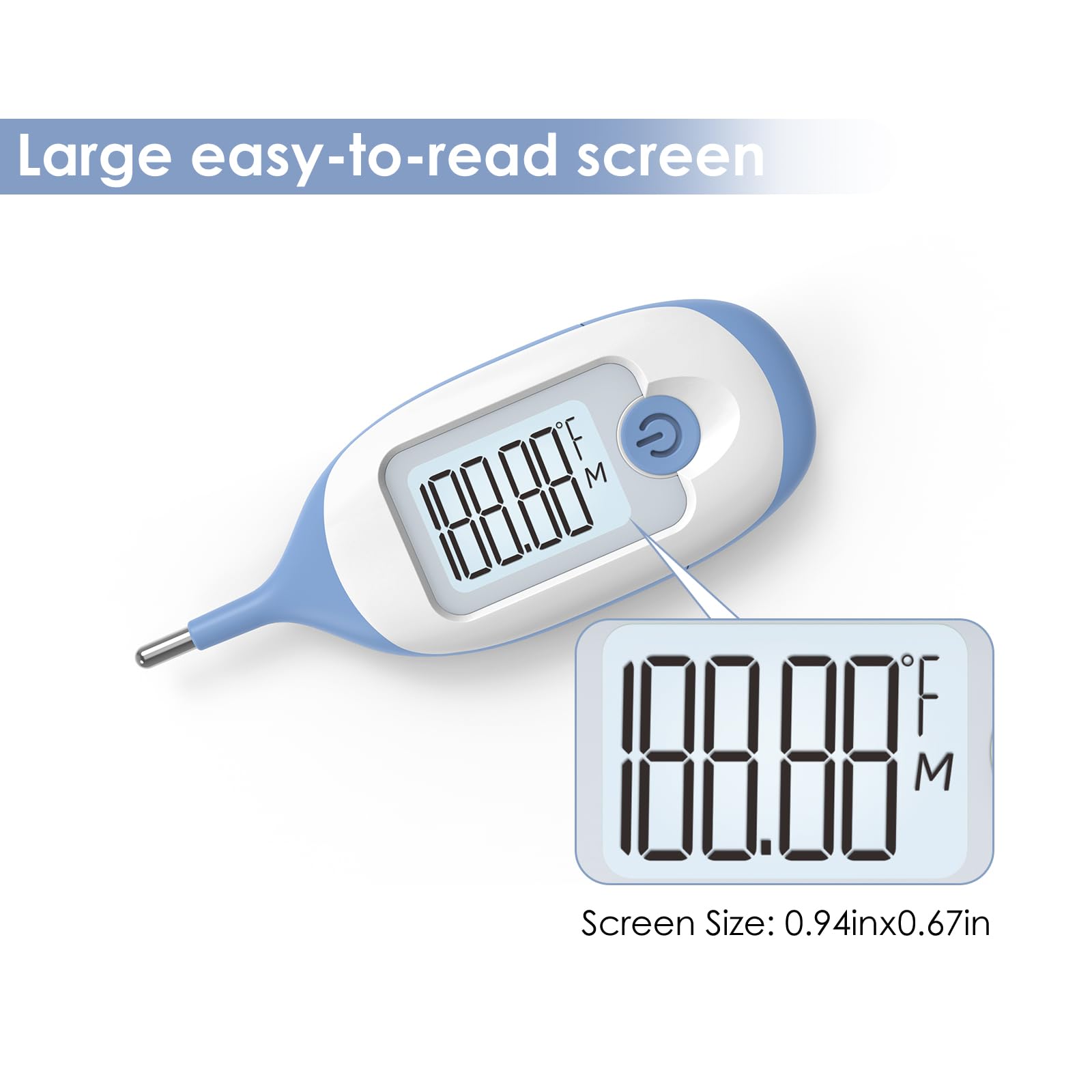 Digital Rectal Thermometer for Baby, Infant Thermometer, with 30 Probe Covers, Quick Read, Large Clear Display