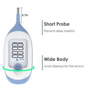 Digital Rectal Thermometer for Baby, Infant Thermometer, with 30 Probe Covers, Quick Read, Large Clear Display