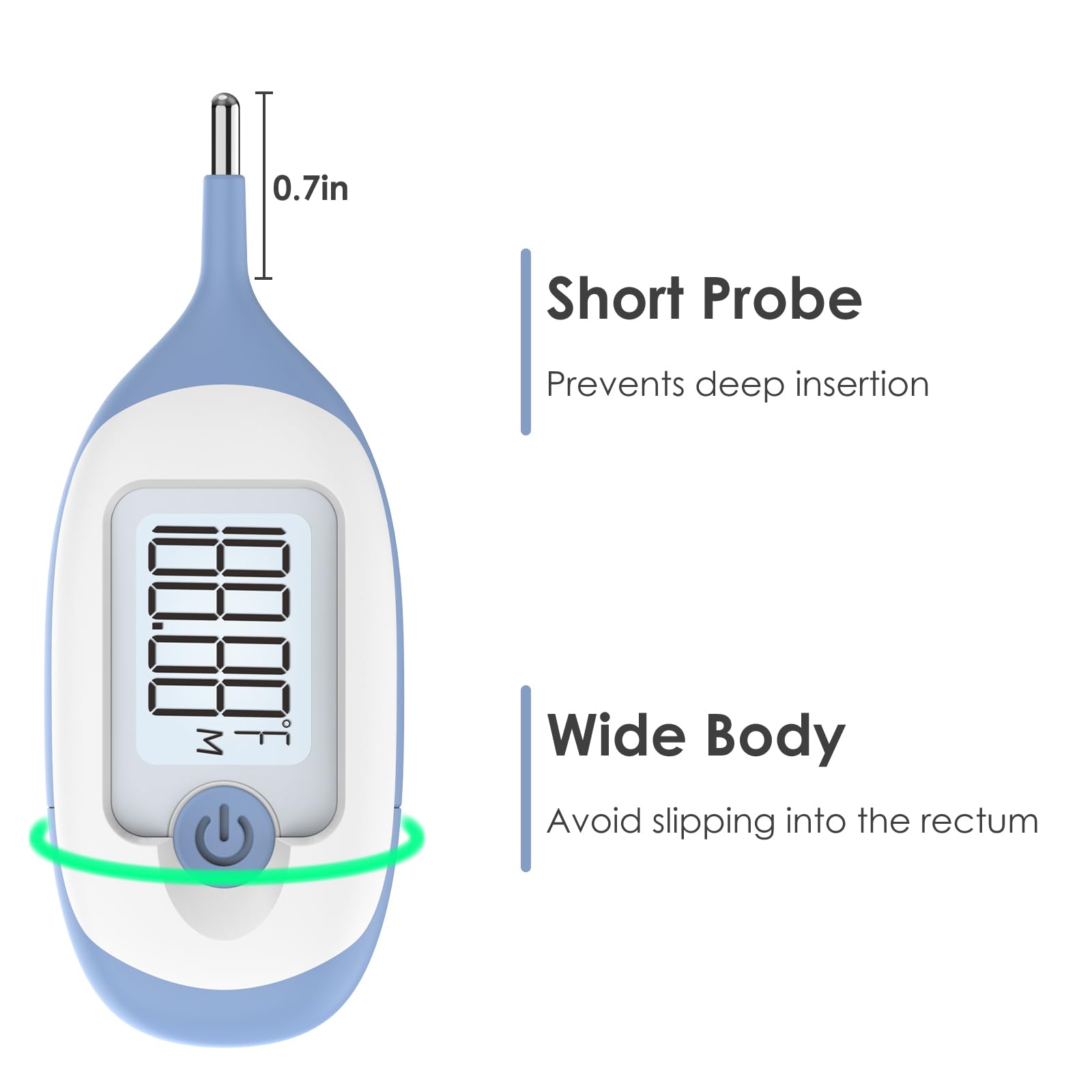 Digital Rectal Thermometer for Baby, Infant Thermometer, with 30 Probe Covers, Quick Read, Large Clear Display