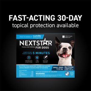 NEXTSTAR Flea and Tick Prevention for Dogs, Repellent, and Control, Fast Acting Waterproof Topical Drops for Small Dogs, 1 Month Dose