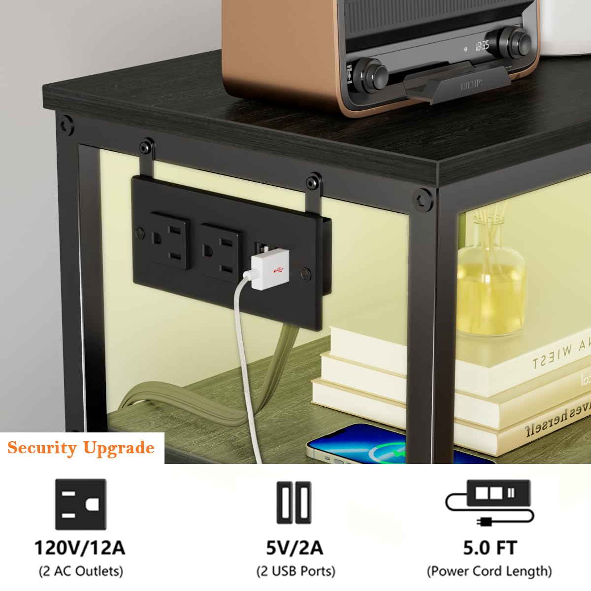 3 Drawer Dresser and LED Dresser with Charging Station