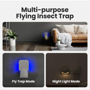 COKIT Flying Insect Traps Indoor Bug Light Trap Plug in Pest Control Traps for Flies, Mosquitoes, Gnats, Fruit Flies, Moths (1 Device + 3 Refills) - White