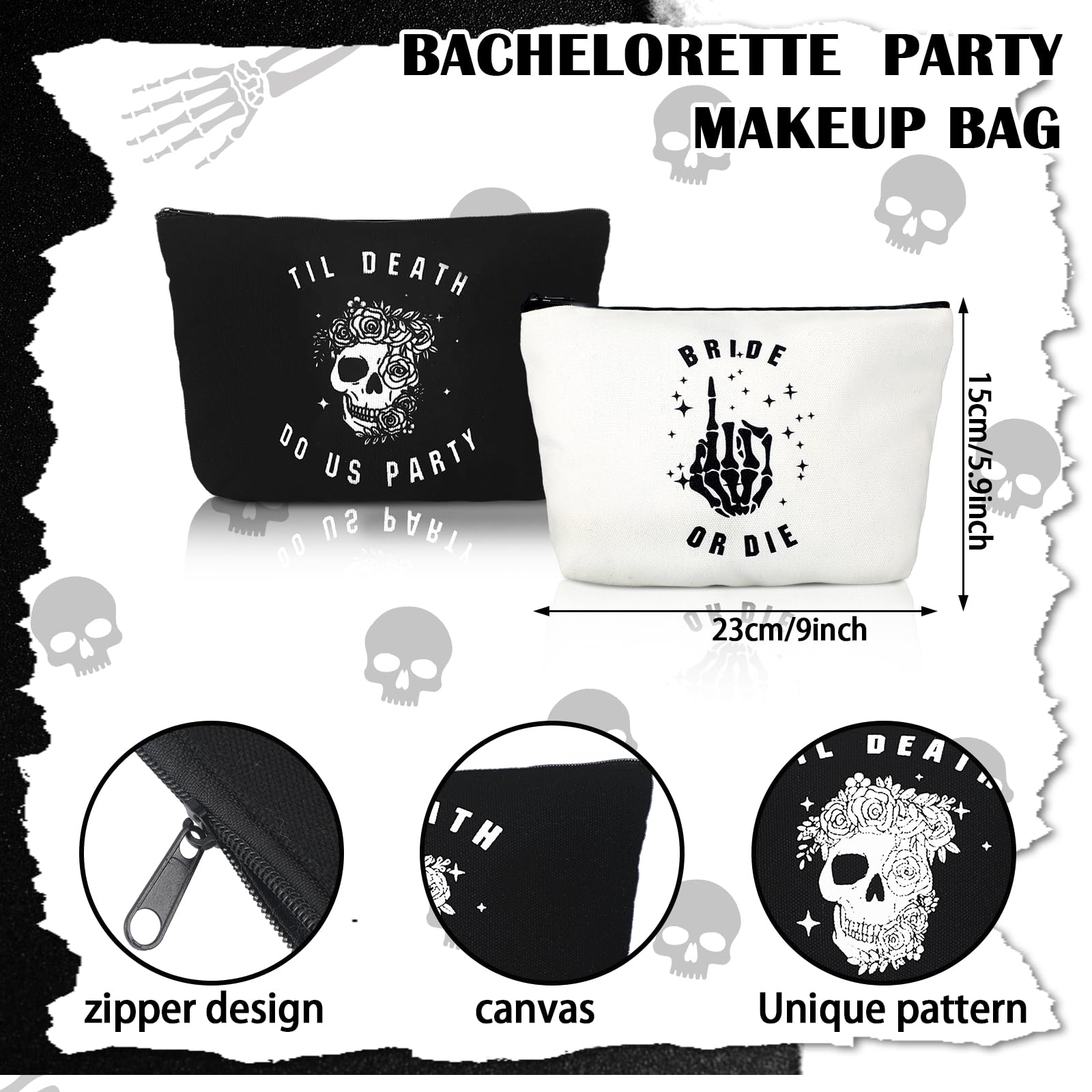 Domensi 35 Pcs Bride or Die Bachelorette Party Decorations Till Death Do Us Party Gifts Including Hair Scrunchies Heart Sunglasses Sash Makeup Bag Beer Can Cooler Sleeves for Wedding Supplies Gift