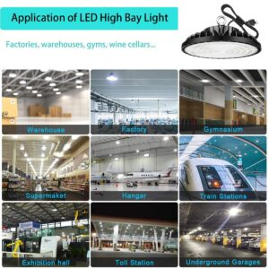 LIGHEART 10Pack UFO LED High Bay Light 300W,42000lm (Eqv.1000W MH/HPS) High Bay LED Lights, 6000K with US Plug Commercial Bay Lighting Energy Saving