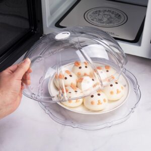 zero zoo microwave cover for food - 10.5 inch clear splatter guard with handle, dishwasher-safe, multi-use tray : pot holders, drying, baking, place tray, utensils rest for kitchen counter