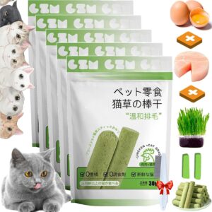 ezghar cat grass teething stick, cat grass teething stick cuddles and meow, cat grass teething stick chicken, cat grass teething sticks for indoor cats (5 bags / 30 pcs)