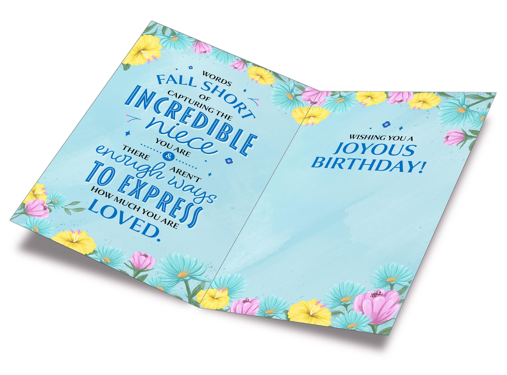 Prime Greetings Birthday Card Niece, Made in America, Eco-Friendly, Thick Card Stock with Premium Envelope 5in x 7.75in, Packaged in Protective Mailer