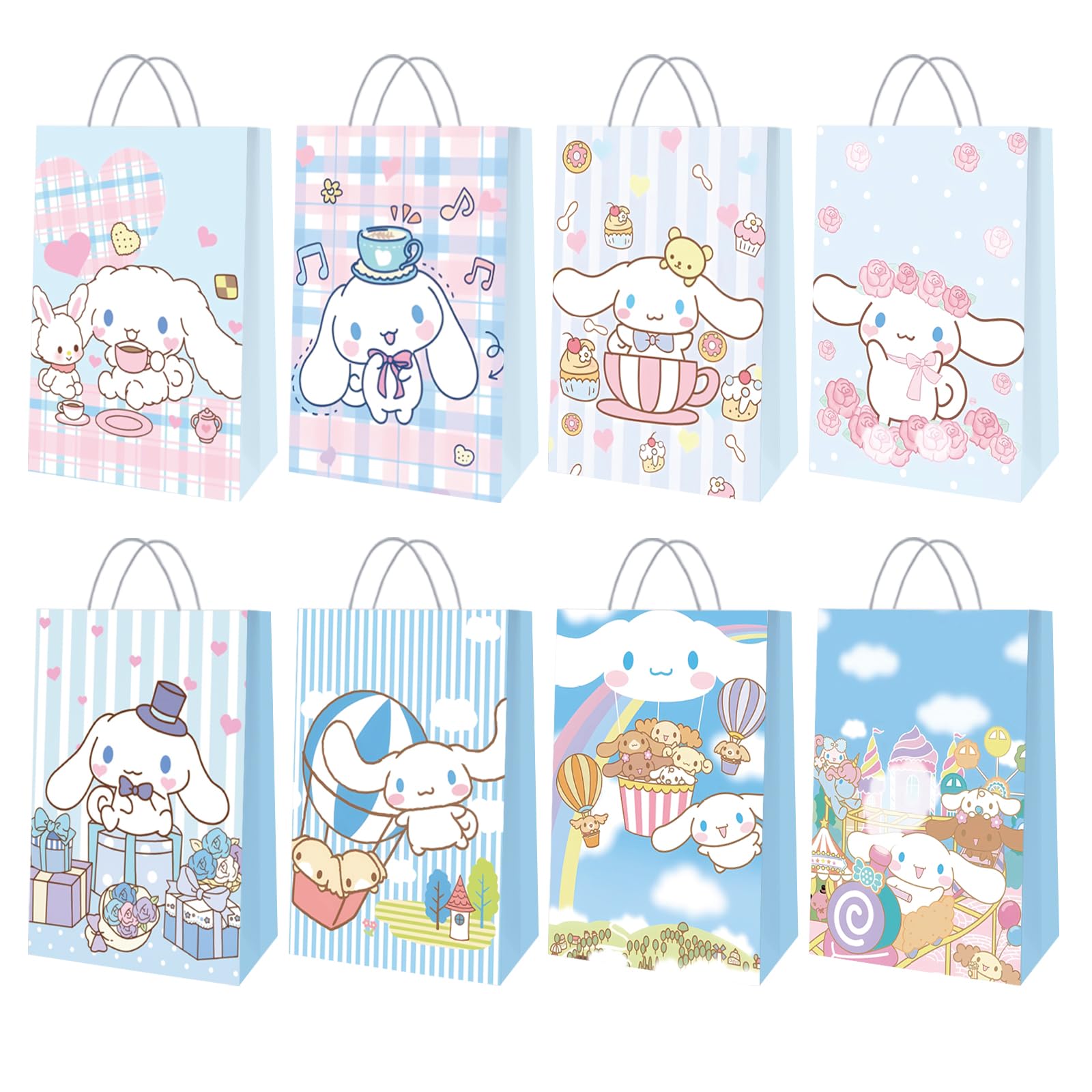 Gonii Anime Candy Bags,16Pcs Paper Bags with Handles for Party Decorations Cookies Candy Gift Bag