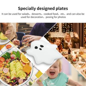 LYAPEONY Ceramic Ghost Plate (10.6 * 9.1in) | Reusable Halloween Plate for Everything from Desserts, Salads, Snacks, Candy, Appetizers and More (1)