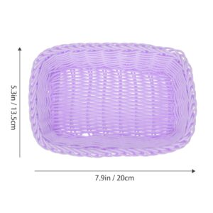 STOBAZA 1pc Purple Baskets Bins for Shelf Storage Organizing Woven Rope Basket for Living Room, Bedroom,Playroom