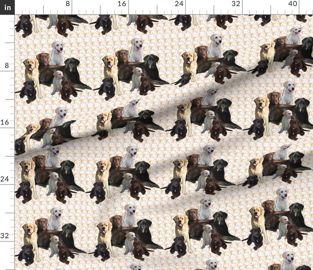 Spoonflower Fabric - Labrador Retriever Retrievers Lab Dogs Animals Paisley Pastel Printed on Petal Signature Cotton Fabric Fat Quarter - Sewing Quilting Apparel Crafts Decor