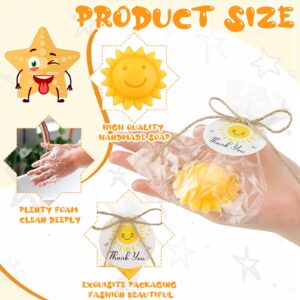 Demissle 20 Pcs Baby Shower Soap Favors Sunflower Soap Baby Shower Favors Soap Christmas Gift Set with White Greeting Card Handmade Soaps for Guests Baby Shower Favors Decorations Gift(Yellow)