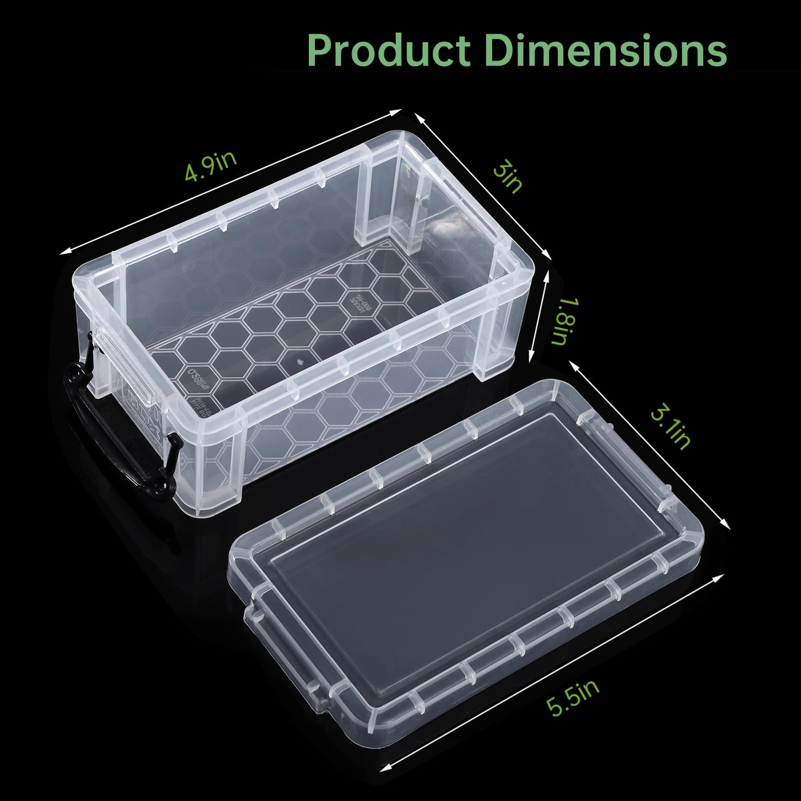 6 Pcs Mini Plastic Boxes, 5'' x 3'' x 1.8'' Small Clear Storage Containers with Locking Lids, Clear Plastic Organizers for Crafts, Stationery, Jewelry, Sewing, Multipurpose Cases for Accessories