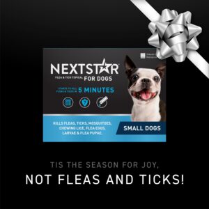 NEXTSTAR Flea and Tick Prevention for Dogs, Repellent, and Control, Fast Acting Waterproof Topical Drops for Small Dogs, 1 Month Dose