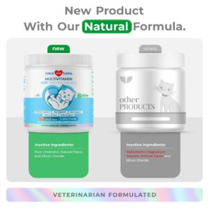 Multivitamin for Cats - 4oz Powder - L-Lysine, Taurine, and Spirulina for Immune Support and Eye Health - Fish Oil & Vitamins for Skin and Heart Health. (for Cats)